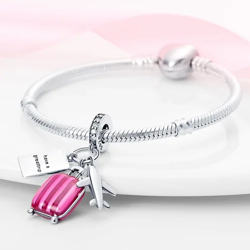 Miniatura 3 de Bead Charms fit Pandora Bracelet, 925 Sterling Silver Pendant Charm with 5A Cubic Zirconia for Necklace and Bracelet Birthday Mothers Day Jewelry