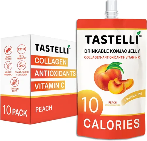 Miniatura 9 de Tastelli Gelatina Konjac infundida con 1000 mg de colágeno y vitamina C Sin gluten, sin azúcar, baja en calorías Bocadillo vegano de gelatina