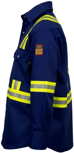 Miniatura 3 de Camisa Hi Vis de alta visibilidad FR resistente al fuego - 88% C/12% N - 7oz Azul marino