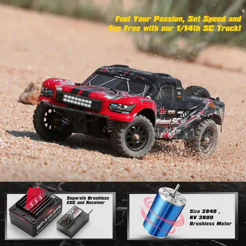 Miniatura 2 de HAIBOXING 3100A 4X4 Off-Road Camión de carrera corta RC sin escobillas, auto RC rápido a escala 1:14, velocidad máxima de 26.1 mi/h