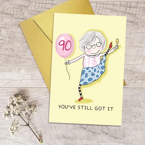 Miniatura 5 de Qiliji Divertida tarjeta de cumpleaños 90 para mujer, tarjeta de cumpleaños de 90 años para ella, tarjeta de felicitación de feliz cumpleaños
