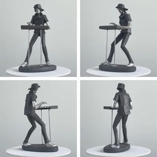 Miniatura 5 de HAUCOZE Estatua de músico, estatua musical, regalo, decoración del hogar, centro de mesa, escultura para piano estudio, dormitorio, poliresina, 10