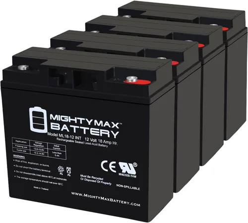 Mighty Max Battery 12 V 18 Ah SLA Batería con rosca interna - Paquete de 4
