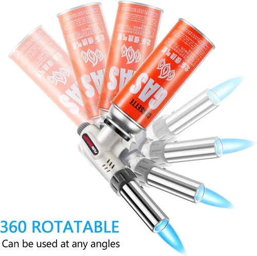 Miniatura 5 de FunOwlet, Soplete de Butano para Cocina, Sopletes Culinarios Cabezal Profesional Chef Cocina Llama Ajustable Para Sous Vide, Crème Brûlée, Horneado