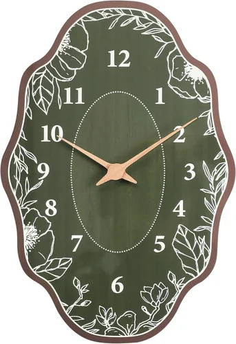 Miniatura 12 de Reloj de pared retro de mediados de siglo con forma irregular, silencioso sin tictac, funciona con pilas, 14 x 10 pulgadas, reloj de arte vintage