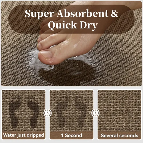 Miniatura 4 de MontVoo Alfombra de Baño - Alfombras de Baño Ultra Delgadas Antideslizantes para Alfombra de Baño de Secado Rápido, Respaldo de Goma Alfombras