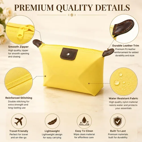 Miniatura 5 de Bolsas de cosméticos, bolsas de aseo para mujer, paquete de 8 bolsas organizadoras de artículos de tocador, bolsa de maquillaje de viaje