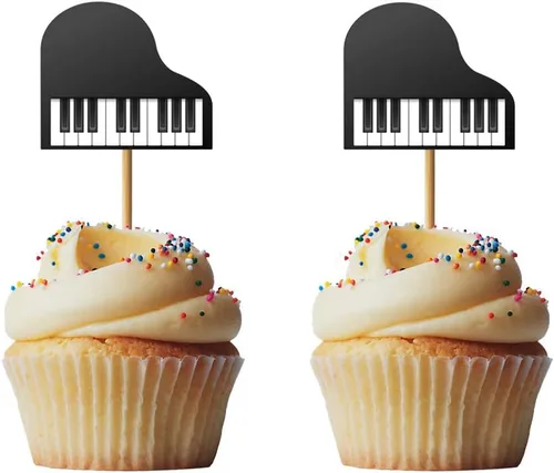 Miniatura 4 de Morndew 24 adornos para cupcakes de tambor para fiesta de música, baby shower, fiesta de cumpleaños, decoración de fiesta de boda