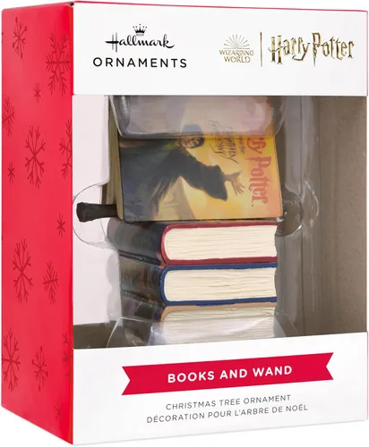 Miniatura 3 de Hallmark Harry Potter - Libros apilados con varita de adorno de Navidad, resina, 2.23 x 2.75 x 2.28 pulgadas, (0002HCM9130)