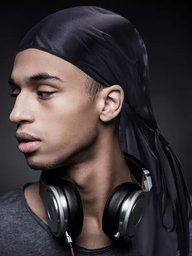 Miniatura 4 de 8 gorras de seda Durag con ondas elásticas para la cabeza, cola larga, correas anchas