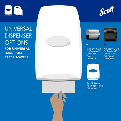 Miniatura 8 de Scott® Essential - Toallas de rollo duro universales (02068), con Absorbency Pockets™, núcleo de 1.5 pulgadas, blanco