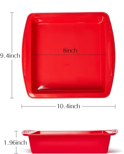 Miniatura 7 de saphe Bandeja de silicona para pastel cuadrado de 8 pulgadas, moldes antiadherentes de silicona para pastel, moldes para hornear brownie