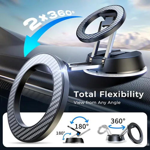 Miniatura 4 de ACMEZING NeverFall - Soporte de teléfono de coche para MagSafe [78+LBS Ultra Grip Potencia magnética de 2400 gf] Soporte plegable de 360°