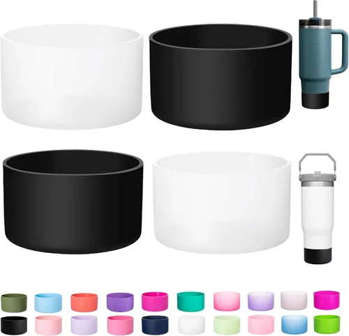 Miniatura 15 de LONPARRY Paquete de 4 fundas para botas Stanley Tumbler 40 30 oz Protector de fondo para Stanley Cup Quencher H2.0 Funda de silicona Stanley IceFlow