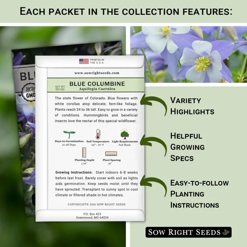 Miniatura 2 de Sow Right Seeds - Colección de semillas de jardín de 5 flores perennes para plantar - Russell Lupine, Susan de ojos negros, margarita Shasta