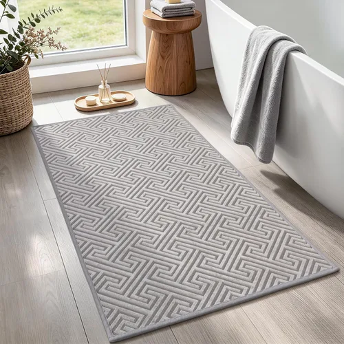 Miniatura 34 de YIHOUSE Beige Bathroom Rugs 17"x24", Quick Dry Non Slip Bath Rug, Absorbent Machine Washable Thin Bath Mat for Restroom Floor Tub Laundry Room Home