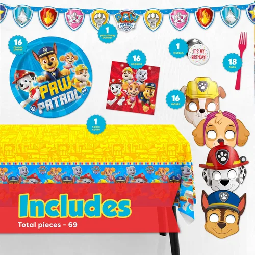 Miniatura 2 de Decoraciones de Cumpleaños Únicas de Patrulla Canina Suministros de Fiesta de Patrulla Canina Con Mantel de Patrulla Canina, Platos de Patrulla