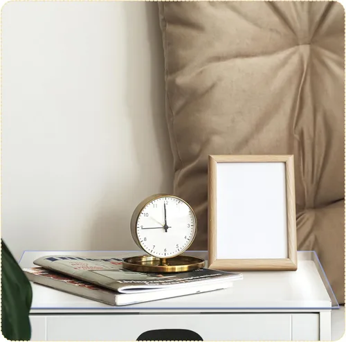 Miniatura 5 de Ganeen Protector para mesita de noche, protector de plástico transparente de 15.8 x 23.6 pulgadas, 0.059 in de grosor, rectangular, de cloruro