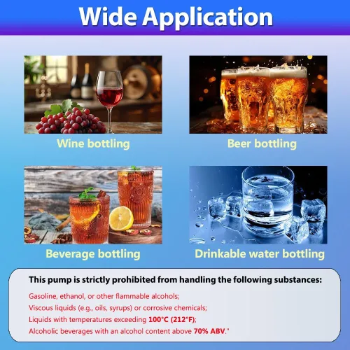 Miniatura 8 de Bomba eléctrica autocebante de sifón de grado alimenticio para embotellado de vino casero, cerveza y kombucha, kit de bomba de transferencia de agua