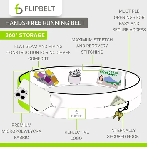 Miniatura 5 de FlipBelt - Cinturón de correr clásico, riñonera para correr unisex, empresa de EE. UU Negro