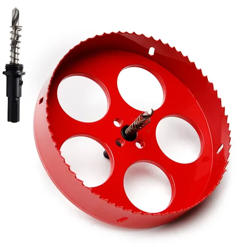 Miniatura 23 de Utoolmart Sierra de taladro bimetal profesional de acero inoxidable, 0.984 in de profundidad de apertura con mango triangular (2.953 in)
