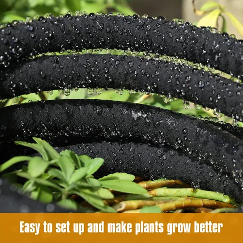 Miniatura 5 de Manguera de remojo de 10 pies para camas de jardín, interfaz de latón macizo para riego, ahorra un 70% de agua, goma resistente de 1/2 pulgada