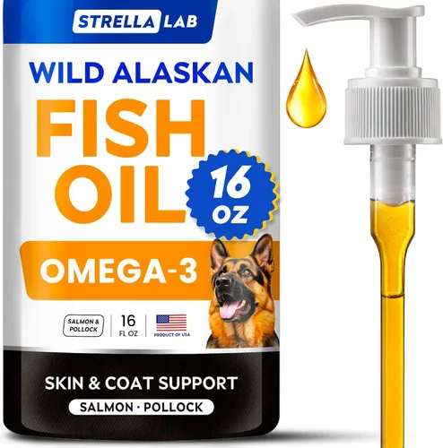 Miniatura 13 de StrellaLab Omega 3 para perros – (360 unidades) Golosinas de aceite de pescado – Alivio de alergias y picazón Suplemento de piel y pelaje – Piel
