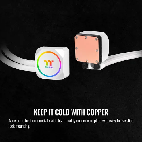 Miniatura 4 de Thermaltake TH420 ARGB Sync All-in-One Liquid Cooler Edición Nieve, AMD(AM5/AM4) Intel(LGA 1700/1200), Radiador de Alta Eficiencia de 420mm, Blanco