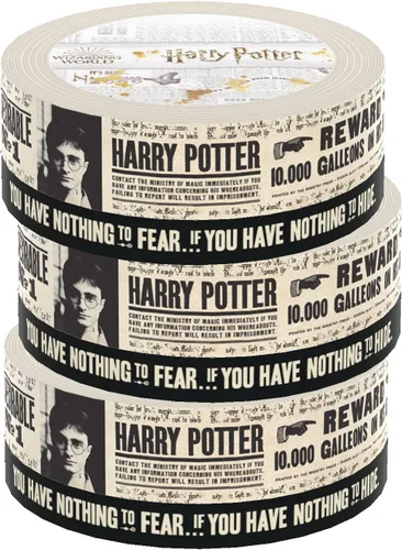 Paper House Productions Harry Potter - Juego de 3 rollos de cinta washi decorativa de papel de aluminio para álbumes de recortes y manualidades -