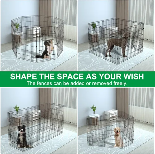 Miniatura 7 de Corralito plegable para mascotas, valla de ejercicio para perros, 8 paneles de 36 pulgadas, opciones de corral para mascotas, ideal para mascotas