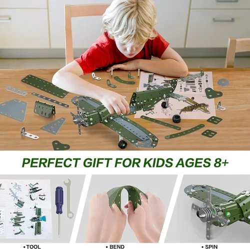 Miniatura 2 de Lucky Doug Juguetes de construcción, modelo de avión – Juguetes de construcción de bricolaje para niños de 8 a 12 años, juguetes de ciencia