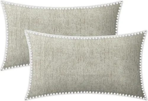 Miniatura 90 de BRAWARM Fundas de almohada 40x40 cm - Paquete de 2 fundas de almohada de chenilla negra, fundas de almohada de chenilla suave teñida sólida