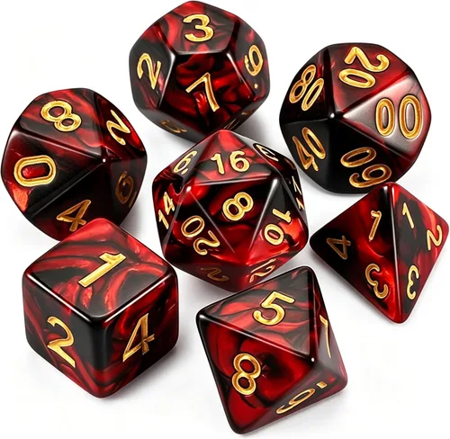 Miniatura 21 de QMAY DND Juego de Dados - 7 Piezas de Dados Poliédricos con Bolsa de Dados D&D para Mazmorras y Dragones, RPG, MTG, Juegos de Rol