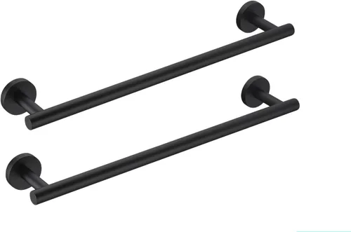 Miniatura 14 de SEIDO Toallero con 9.6 pulgadas de longitud utilizable, barra de toalla negra de acero inoxidable 304 para pared de baño, toalleros de una pieza
