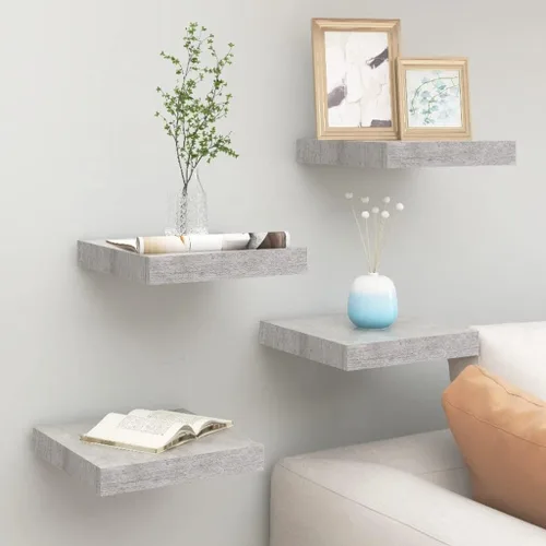 Miniatura 143 de Estantes flotantes de pared, juego de 4 estantes decorativos para montar en la pared, estante colgante con soportes invisibles para decoración