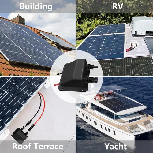 Miniatura 5 de Glándula de entrada de cable solar Trisinger, cable de extensión solar suave negro de 10Ft 10AWG y conector, carcasa de entrada de cable doble 10
