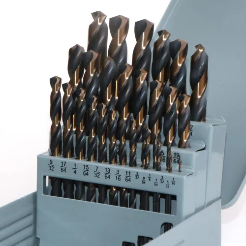 Miniatura 11 de Juego de 6 brocas helicoidales HSS de 3/8 pulgadas de oro negro, punta dividida de 135 grados, broca de metal Jobber, uso general para uso en acero
