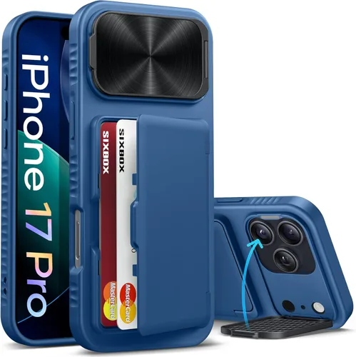 Miniatura 17 de Funda para iPhone 16e tipo cartera, soporte integrado, tarjetero y cubierta para lente de cámara, protección de cuerpo completo, resistente, Negro
