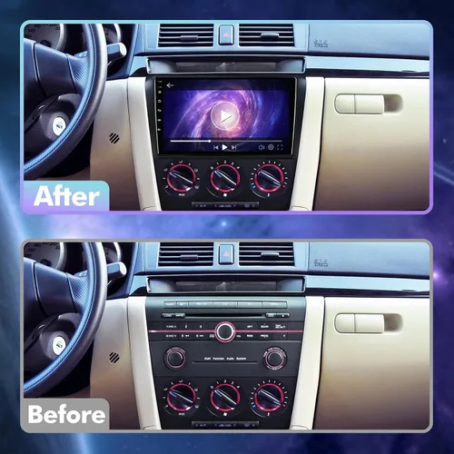 Miniatura 3 de 1+32G Android 13 Estéreo de Coche Doble DIN para Mazda 3 2004-2009 con Radio de Pantalla Táctil de 9 Pulgadas Integrado, Carplay Inalámbrico/Android