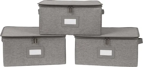 Miniatura 57 de Covermates Keepsakes - Juego de cajas de almacenamiento con cierre de cremallera, paquete de 3 cubos organizadores de poliéster resistente, diseño