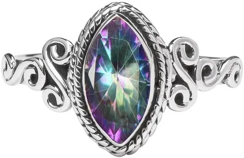 Miniatura 14 de Anillo de plata de ley 925 con piedras preciosas para mujeres y niñas, hecho a mano, anillo de promesa de piedras preciosas naturales, regalo