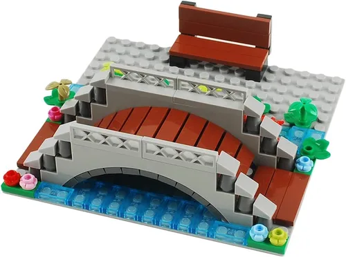 Miniatura 3 de BAENRCY Arch Bridge - Bloques de construcción para estanque, accesorios de fuente, juego de calles, kit de ladrillos de construcción, juego de Grande