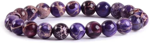 Miniatura 66 de Amandastone Pulsera elástica de cuentas redondas de 0.315 in con piedras preciosas naturales de 7 pulgadas