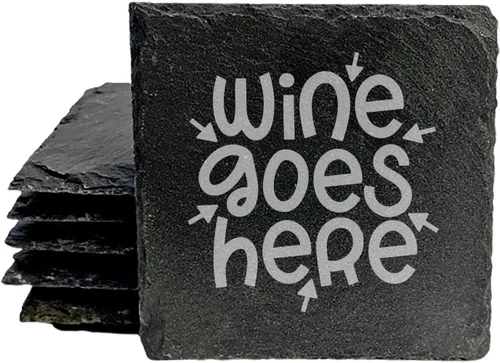 Miniatura 36 de Wine Not? Hilarious Drinking Wine is My Hobby Slate Coasters - Round Slate - Set of 8 Drinking Wine is Not My Habit