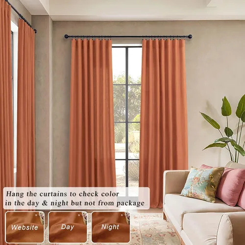 Miniatura 158 de Cortinas de lino gris claro, 2 paneles, presillas traseras, bolsillo para cortinero, semitraslúcidas, ahorran energía, estilo rústico, arpillera