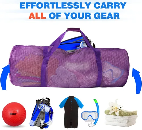 Miniatura 4 de Bolsa deportiva de malla grande de alta resistencia, bolsa seca, equipo de buceo, bolsa de buceo con cremallera. Ideal para entrenamiento de Varios