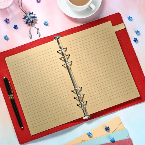 Miniatura 6 de Papel rayado A5 vintage recargable, papel de recambio retro A5 para carpetas de 6 anillos, planificador, diario de viaje, cuaderno, papel de relleno