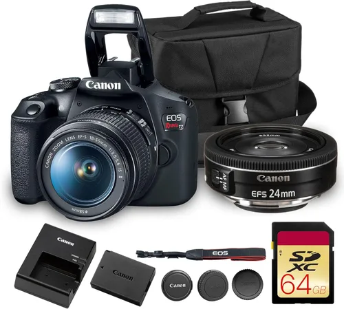 Miniatura 9 de Canon EOS Rebel T7 Kit de cámara DSLR Sensor APS-C de 24.1MP con lente EF-S de 0.709-2.165 in Video Full HD 1080p compacto fotografía