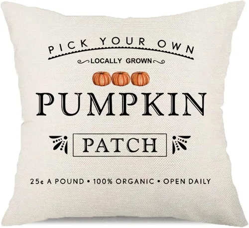 Miniatura 9 de Fundas de almohada con parche de calabaza otoñal, funda de almohada de cosecha de otoño, 12 x 20 pulgadas, casa de campo