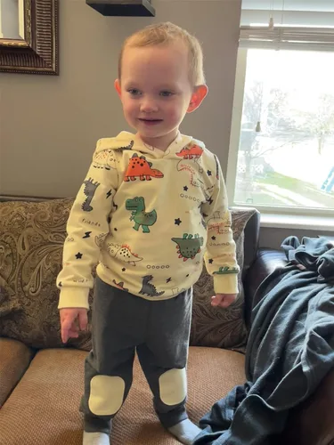Miniatura 2 de Ropa para bebé niño, sudadera con capucha y pantalones con estampado de dinosaurio